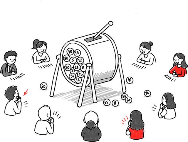 O sorteio é o jeito mais tradicional de ser contemplado no consórcio Várias pessoas reunidas em torno de um sorteio, simbolizando a assembleia de um grupo de consórcio